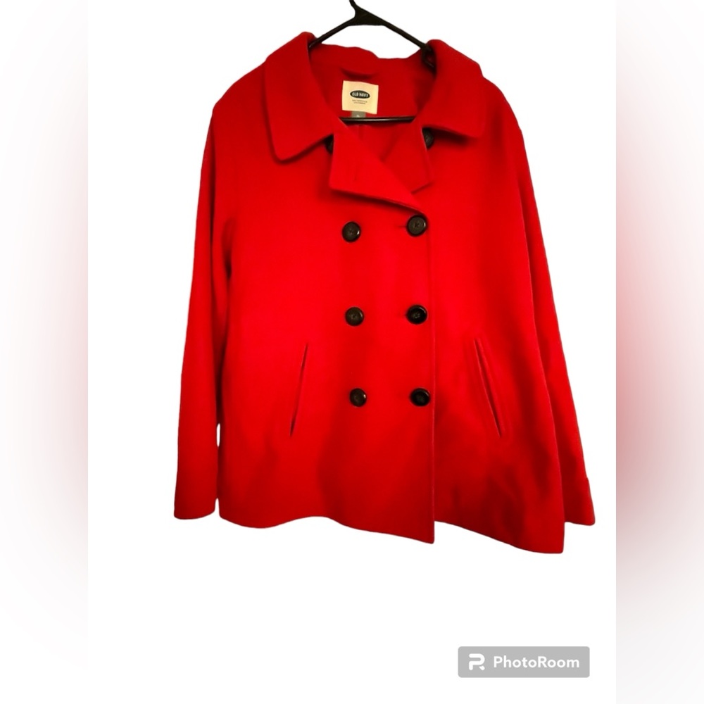 LIKE NEW Old Navy Women’s Vibrant Red Peacoat - Size XL